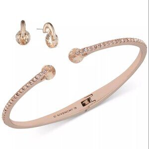 Givenchy Two Piece Bangle Bracelet and Matching Earrings